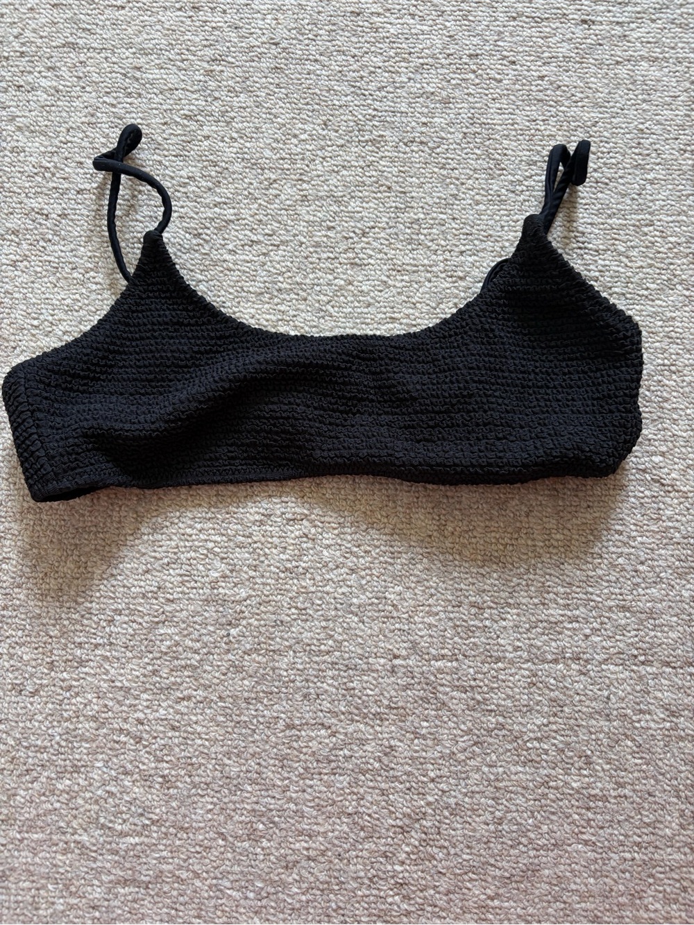 PacSun Black Textured Swim Top Bralette